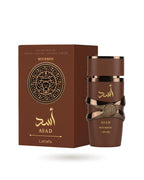 Asad Bourbon de Lattafa: frasco con su caja