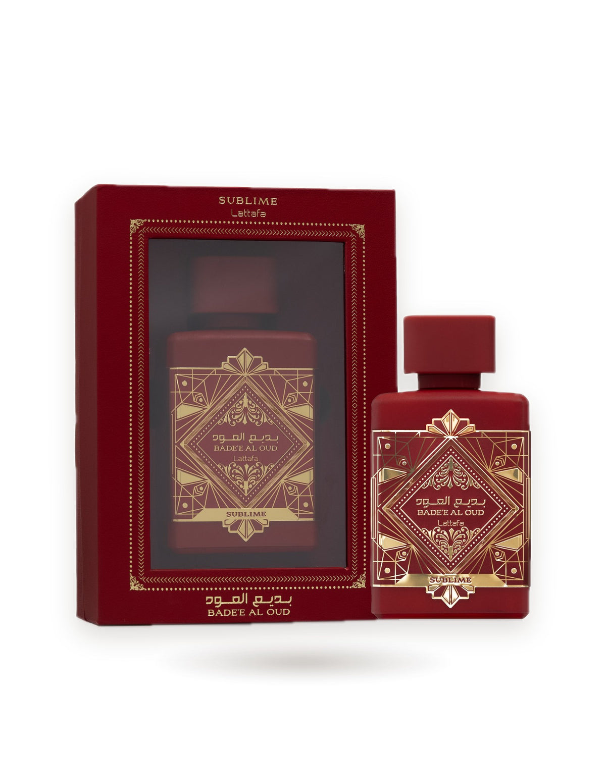 Bade'e Al Oud Sublime de Lattafa: frasco con su caja