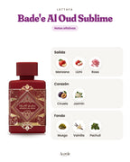 Bade'e Al Oud Sublime de Lattafa: pirámide olfativa